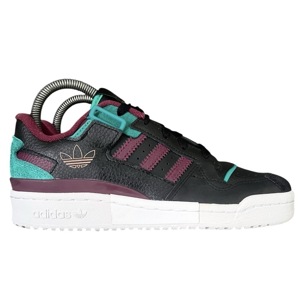 Adidas Forum Low Women's Black Burgundy Teal Platform Sneakers Size 5